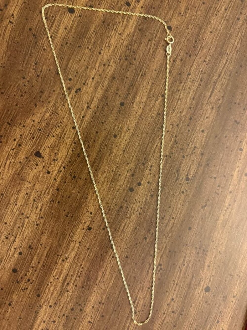 14KT Gold Rope Chain Necklace 0.2mm 1 gram 18 inch